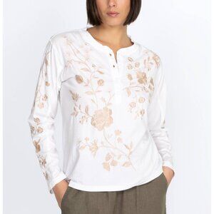 Sz Large NWT Johnny Was embroidered henley